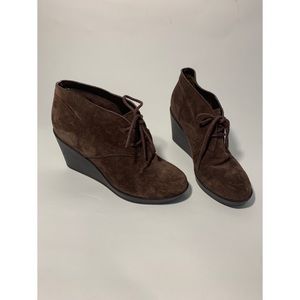 Cole Haan Brown Suede Lace Angle Bootie